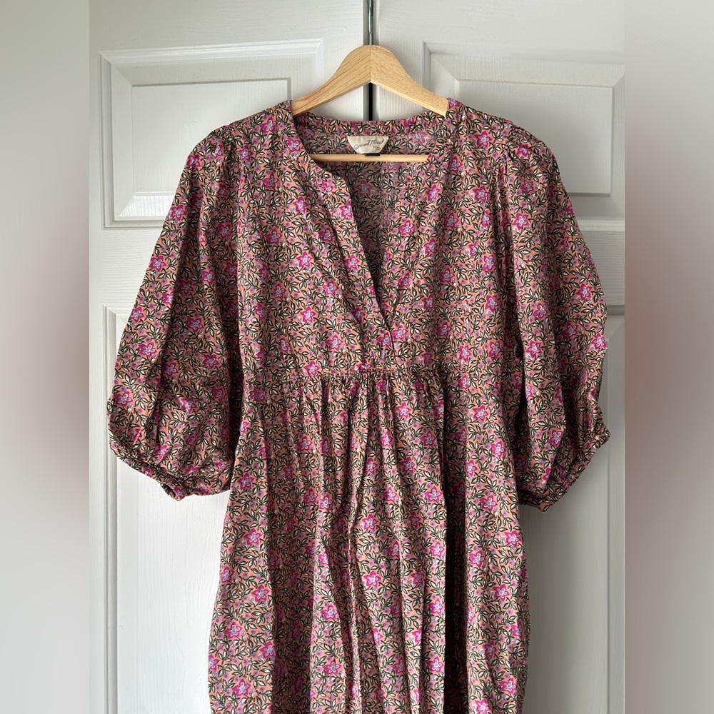 Universal Thread Floral Puff-Sleeve Midi Dress - M